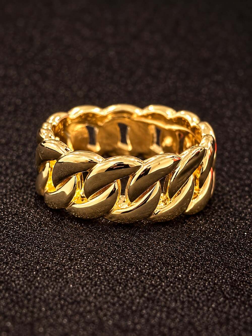 Gold Curb Chain Ring